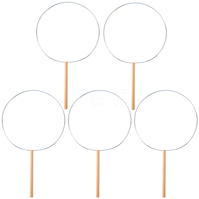 5Pcs Handmade Craft DIY Iron Fan Frames DIY-CN0003-62B-1