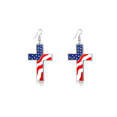 Independence Day Alloy Enamel Dangle Earrings FS-WG51290-04-1