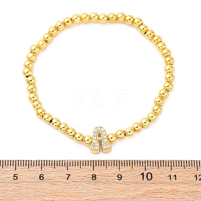 Brass Round Beads Stretch Bracelets BJEW-A034-05G-1