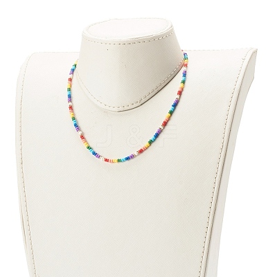 Glass Seed Beads Beaded Necklaces NJEW-JN03501-1