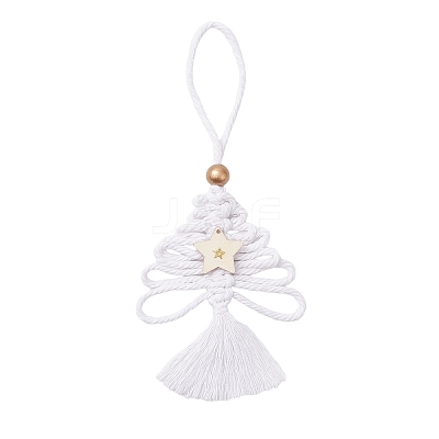 Cotton Christmas Trees Pendant Decoration HJEW-JM03830-01-1