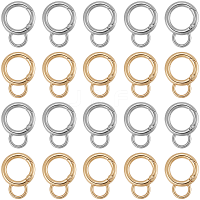 24Pcs 2 Colors Alloy Spring Gate Rings FIND-SC0016-60-1
