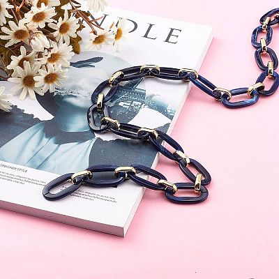 5 Strands 5 Colors Handmade Acrylic Cable Chains CHAC-SZ0001-02-1