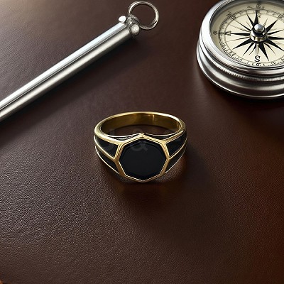 304 Stainless Steel with Glass Finger Rings for Men FS-WGAAEBE-05-1
