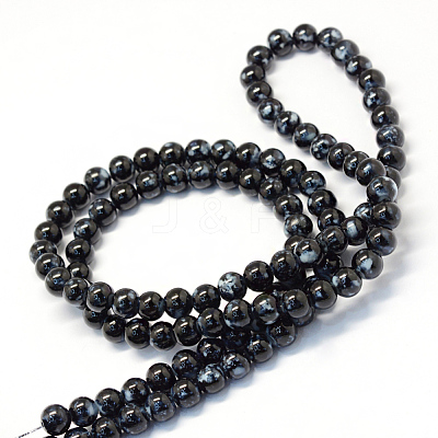 Baking Paint Glass Round Bead Strands X-DGLA-Q019-8mm-73-1