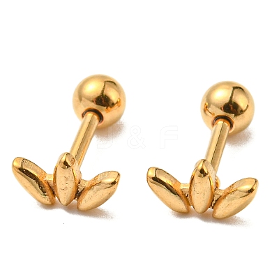 Ion Plating(IP) 304 Stainless Steel Stud Earrings EJEW-Z034-06G-1