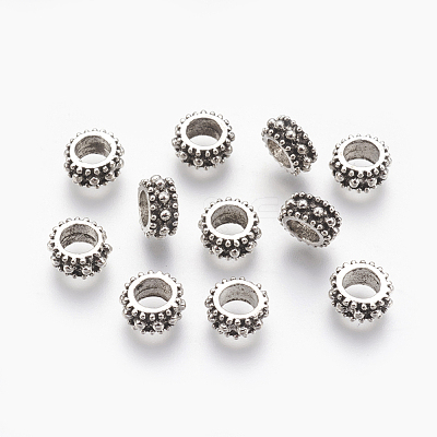 Tibetan Style Alloy European Beads X-MPDL-7610-AS-NR-1