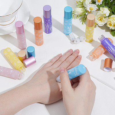10Pcs 5 Colors Glass Roller Ball Bottles CON-GF0001-21-1