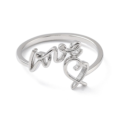 Brass Open Cuff Rings for Women RJEW-A028-01P-1
