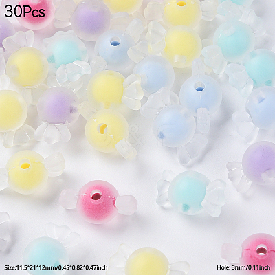 30Pcs Transparent Acrylic Beads FACR-YW0001-08-1
