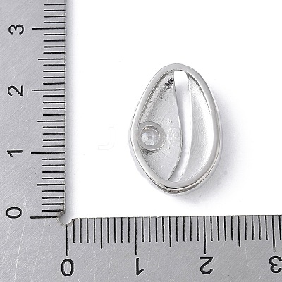 Brass Clear Cubic Zirconia Shell Shape Links Connector Charms KK-K399-17P-1