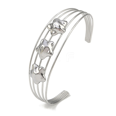 Non-Tarnish 304 Stainless Steel Hollow Open Cuff Bangles BJEW-Q348-03P-04-1