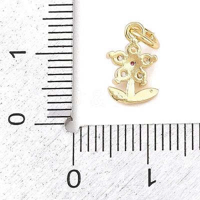 Brass Micro Pave Cubic Zirconia Pendants KK-H525-05B-G-1