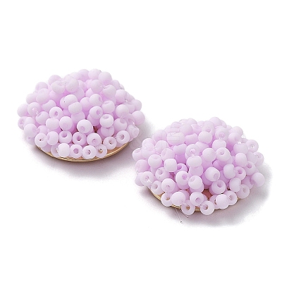 Glass Seed Beaded Cabochons FIND-G058-02C-1