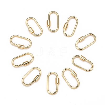 Brass Screw Carabiner Lock Charms KK-T047-07G-1