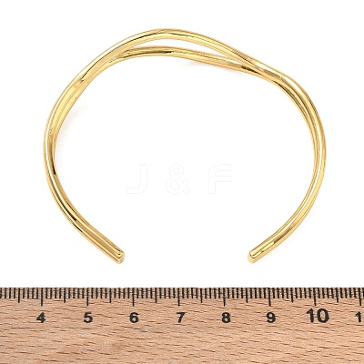 304 Stainless Steel Wavy Cuff Bangles SA-CBA46AF-30G-1