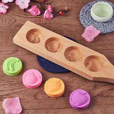 Flat Round Wooden Press Mooncake Molds BAKE-SZ0001-09-1