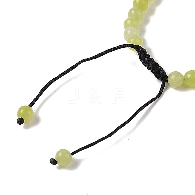 6mm Round Natural Lemon Jade Braided Bead Bracelets BJEW-C067-01A-02-1
