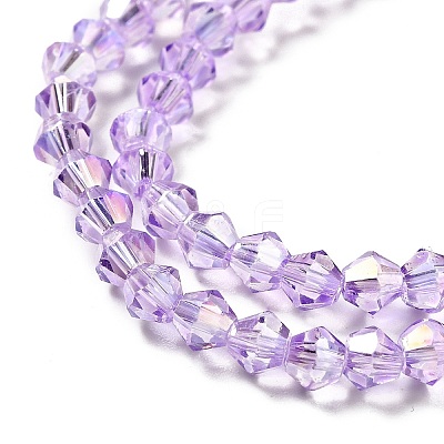Transparent Electroplate Glass Beads Strands EGLA-S056-4mm-23-1