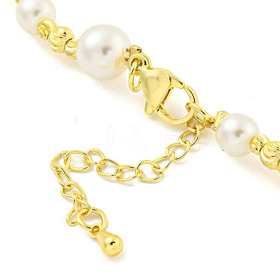 Brass Beaded Necklaces NJEW-P307-01G-1