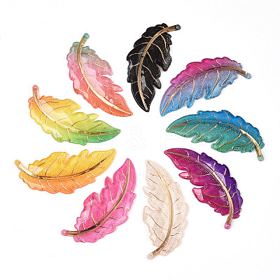 Printed Translucent Acrylic Big Pendants OACR-T028-25-1