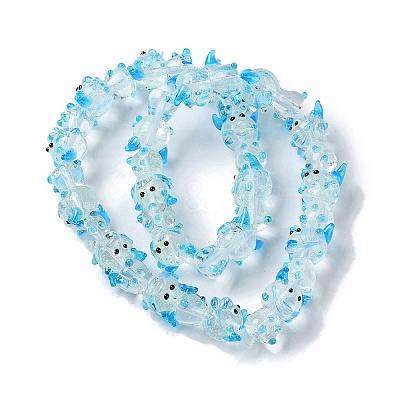 Luminous Handmade Lampwork Beads Strands LAMP-Z007-03G-1