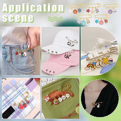 5Pcs Iron Safety Pin Brooches JEWB-PH01272-1