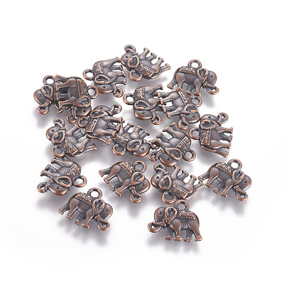 Vintage Elephant Charms PALLOY-ZN-47017-R-FF-1