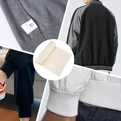 Cotton Ribbed Knit Fabric DIY-WH0622-769C-1