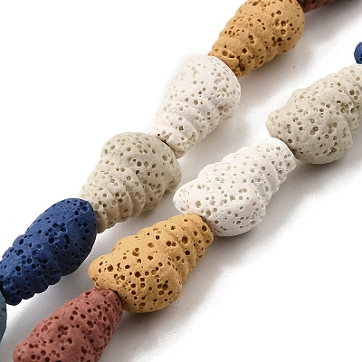 Dyed Natural Lava Rock Beads Strands G-A264-A01-01A-1