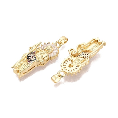 Religion Brass Micro Pave Clear Cubic Zirconia Pendants KK-N287-46G-G-02-1