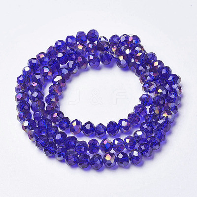 Electroplate Transparent Glass Beads Strands EGLA-A034-T2mm-F15-1