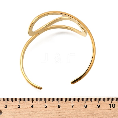304 Stainless Steel Cuff Bangles for Women BJEW-V012-01G-1