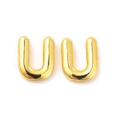 Brass Hollow Out Initial Letter Stud Earrings EJEW-A044-01G-U-1