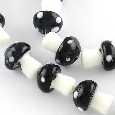 Mushroom Handmade Lampwork Beads Strands LAMP-R116-11-1