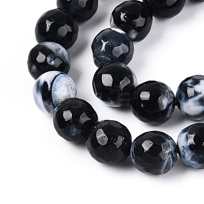 Dyed & Heated Natural Fire Crackle Agate Beads Strands G-N359-01B-01-1