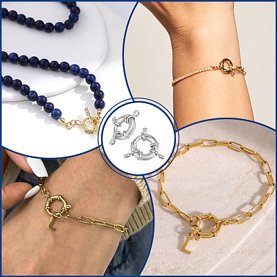 10Pcs Rack Plating Brass Spring Ring Clasps KK-PH0015-32-1