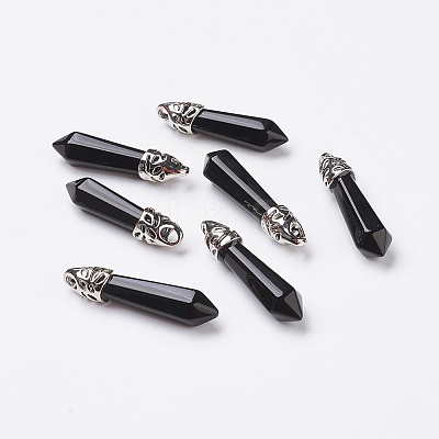Natural Obsidian Pointed Pendants LS-G-P309-14-1