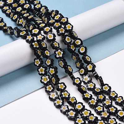 Handmade Millefiori Glass Bead Strands LAMP-J035-10mm-49-1
