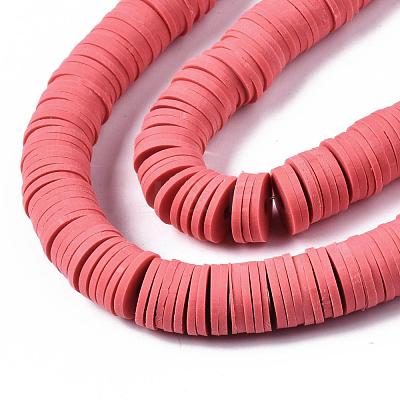 Flat Round Handmade Polymer Clay Beads CLAY-R067-12mm-14-1