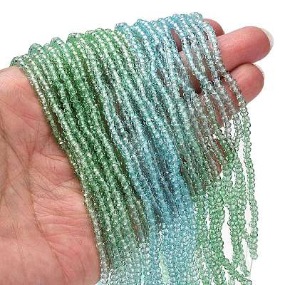 Transparent Painted Glass Beads Strands X-DGLA-A034-T1mm-A16-1