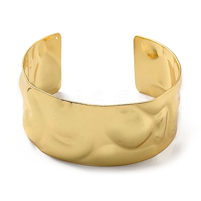 Rack Plating Brass Wide Cuff Bangles BJEW-D057-03G-1