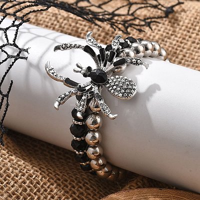 Punk Style Alloy Plastic Charm Bracelets BJEW-K269-01P-1