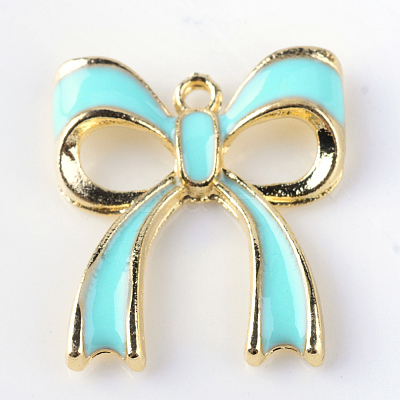 Bowknot Alloy Enamel Pendants ENAM-Q033-22A-1