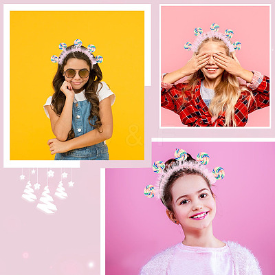 Cloth with Lollipop Hair Bands for Women Girl OHAR-WH0029-13B-1