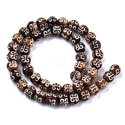Tibetan Style dZi Beads Strands TDZI-R001-02A-1