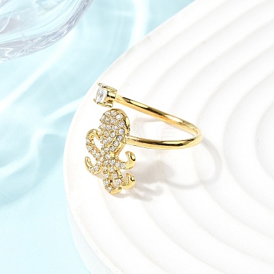 304 Stainless Steel Micro Pave Cubic Zirconia Cuff Open Rings RJEW-Z130-01G-02-1
