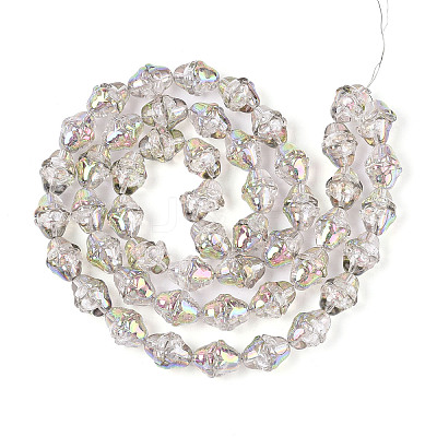 Electroplate Transparent Glass Beads Strands EGLA-N020-03H-1