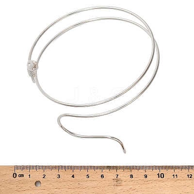 Alloy Upper Arm Open Cuff Bangles for Women LS-BJEW-U037-01A-P-1