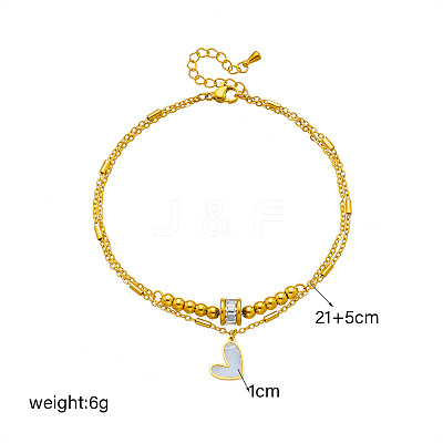 Heart Alloy Enamel Charm Anklets FS-WGF8AF5-01-1
